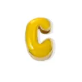 Gold plated copper yellow enamel letter C pendant charm for DIY jewelry making accessories - 18K Gold / Letter C