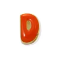 Gold-plated copper orange enamel letter D pendant charm for custom dopamine DIY jewelry bracelets. - 18K Gold / Letter D