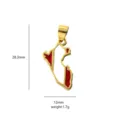 Ciondolo mappa paese in smalto dorato per collana con dimensioni e peso dettagliati. - Stile Mappa Rosso Bianco (10)