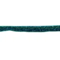 Close-up of glitter velvet elastic ribbon, sparkling metallic trim detail for DIY crafts. - 16 Blue Green
