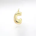 Gouden ballon letter C hanger, schattige dikke alfabet bedel voor ketting sieraden. - Letter C / Alleen Hanger (Zonder Ketting) / Goud