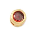 Round red birthstone charm bead for DIY necklace bracelet copper cubic zirconia jewelry making - L / January (Red)