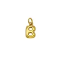Gold-plated bubble letter charm pendant, glossy surface finish, jewelry DIY accessory detail. - Letter B