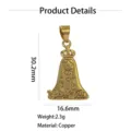 Brass religious pendant featuring Our Lady of Aparecida design with crown, gold plated finish. - Virgin Mary Pendant Only (Without Chain)