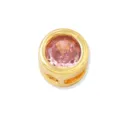 Close-up of the gold-plated DIY charm bead featuring a sparkling pink cubic zirconia stone. - October (Pink)