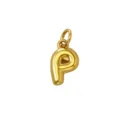 Goldener P-Buchstaben Anhänger Detail, stilvolles Schmuckzubehör für Kette oder Armband. - Buchstabe P