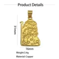Copper shepherdess pendant charm DIY jewelry accessory 31x16mm brass metal craft finding - Character with Star Pattern Pendant Only (Without Chain)