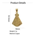 Gold copper religious pendant DIY jewelry accessories 32.5x18mm fashion charm component - Cross Relief Religious Pendant Only (Without Chain)