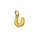 Vergoldeter puffiger Buchstaben Anhänger Charm süßes Alphabet Halskette Accessoire - Buchstabe U