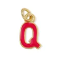 Ciondolo con lettera Q smaltata in rosso e oro, accessorio fai da te per collana. - Lettera Q / Oro 18K