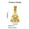 Spanish style brass enamel pendant diy jewelry accessory charm fashion cute gift item - Heart Enamel Spanish Text Pendant Only (Without Chain)