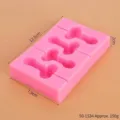 Pink phallic-shaped silicone mold with 4 cavities for DIY chocolate or soap making - 50-1534 Pink / Pink