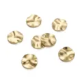 14K gold plated brass wavy blank disc charms with side hole for DIY jewelry making - Wavy Disc / 12mm (2 Pieces/Pack)