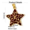 Koper 18k verguld oliedruppel ster hanger charm voor DIY ketting armband sieraden. - Bruin