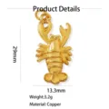 Golden lobster pendant DIY necklace charm copper fashion jewelry accessories 29x13.3mm - Lobster (260814) / Gold