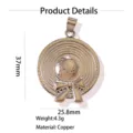 Kupfer Strohhut Schleife Anhänger Schmuck DIY Halskette Anhänger charmantes Accessoire 37mm - Hut (Weißgold)