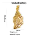 Gouden schelp conch hanger messing DIY ketting sieraden accessoires 38.2mm - Hanger Zonder Ketting (W260809) / 1 - Opengewerkte wulk (goudkleurig)