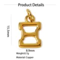 Pendentif lettre grecque plaqué or en cuivre minimaliste, accessoire pour collier chic. - Pendentif Seul (Sans Chaîne) (Xi)