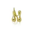 Gold puffy letter pendant, cute 3D bubble alphabet charm for fashion necklace DIY design. - Letter N / Pendant Only (Without Chain) / Gold