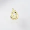 Golden puffy letter pendant close-up, minimalist jewelry detail shot, glossy metallic finish. - Letter O / Pendant Only (Without Chain) / Gold