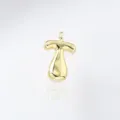Close-up shot of a glossy gold-plated puffy bubble letter pendant, elegant and modern style. - Letter T / Pendant Only (Without Chain) / Gold