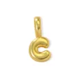 Gold puffy letter C pendant charm for DIY jewelry making, ideal for necklace or bracelet. - Gold Style C
