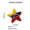 Venezuela Flagge Stern Anhänger Kupfer Emailliert DIY Halskette Schmuck Zubehör 17.5mm - Flaggenstern (W0536)