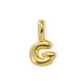 Close-up detail of the 18K gold plated letter G brass pendant, ideal for DIY necklace. - Gold Style G