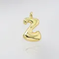Gold plated puffy bubble letter pendant cute chunky necklace charm for daily wear - Letter Z / Pendant Only (Without Chain) / Gold