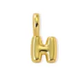 Golden letter H pendant detail, 18k gold plated brass, minimalist DIY jewelry accessory. - Gold Style H