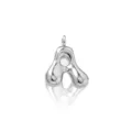 Silver balloon letter pendant closeup, cute puffy alphabet charm for stylish necklaces. - Letter A / Pendant Only (Without Chain) / Silver