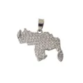 Elegante ciondolo mappa del paese in zircone cubico argentato per collana fai da te. - Stile Mappa Argento (15)