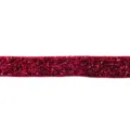 Red glitter velvet ribbon detail view, perfect for DIY crafts and hair accessories. - 02 Red
