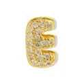 Vergulde letter E bedel met bubbeldesign en schitterende zirkonia stenen voor DIY sieraden. - Gouden Letter E Hanger