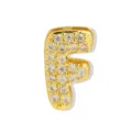 Vergulde bubbel letter F hanger, helder zirkonia kristal detail voor DIY sieraden maken. - Gouden Letter F Hanger