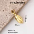 Gold American Football Pendant Copper Rugby Charm Sport Jewelry Detail View Style - Rugby (Gold)