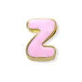 Pink enamel letter Z pendant gold plated copper alphabet charm for DIY jewelry making detail - 18K Gold / Letter Z