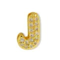 Vergulde letter J hanger bezet met schitterende kristallen voor DIY armband sieraden. - Gouden Letter J Hanger