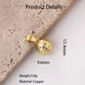 Gold golf ball pendant charm, copper material, metallic finish, stylish sports jewelry accessory. - Golf (Gold)