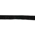 Close-up detail of black glitter velvet ribbon, showing sparkling metallic texture and fabric. - 25 Black