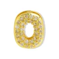 Gouden strass letter O hanger detail, mini bubbel bedel voor DIY armbanden en kettingen. - Gouden Letter O Hanger