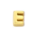 Colgante letra E bañado en oro cuenta alfabeto DIY para pulsera y diseño de joyería - Precio por una sola letra / Oro E