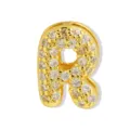 Gouden pave kristalletter R hanger, mini bubbel stijl DIY armband ketting accessoire. - Gouden Letter R Hanger
