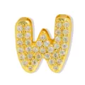 Vergulde bubbel letter W bedel kristal pave initiële hanger voor DIY sieraden maken armband. - Gouden Letter W Hanger