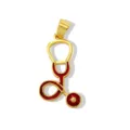Gold-toned metal red enamel stethoscope pendant charm for DIY necklaces bracelets jewelry making - Stethoscope (W285) / Red