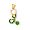 Gold stethoscope pendant with green enamel nurse doctor charm DIY necklace bracelet accessory - Stethoscope (W285) / Green