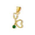 Stethoscope pendant charm for DIY necklace bracelet, gold plated medical jewelry accessory. - Stethoscope (W284) / Green