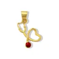 Gold stethoscope pendant detail with red accent for DIY necklace bracelet jewelry making. - Stethoscope (W284) / Red