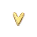 Colgante letra V de cobre chapado en oro cuenta minimalista accesorio de pulsera DIY para mujer - Precio por una sola letra / Oro V
