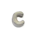 Colgante Letra C Alfabeto Plateado Abalorio DIY Pulsera Joya Metal Mujer Regalo - Precio por una sola letra / Blanco y Dorado Estilo C